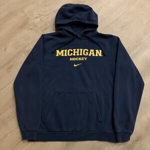Nike University of Michigan Hockey Club Fleece Hoodie Sweatshirt Men's Medium M